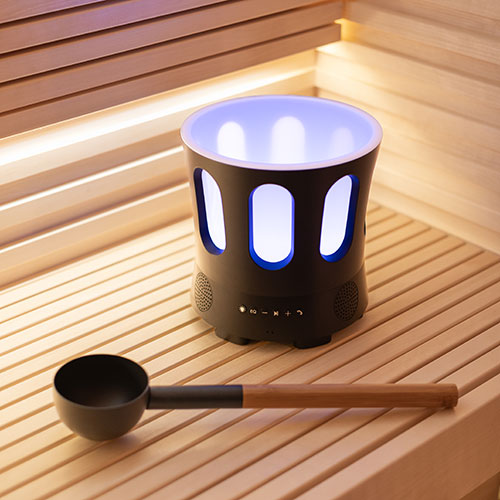 Sauna Speaker with Colored Lighting