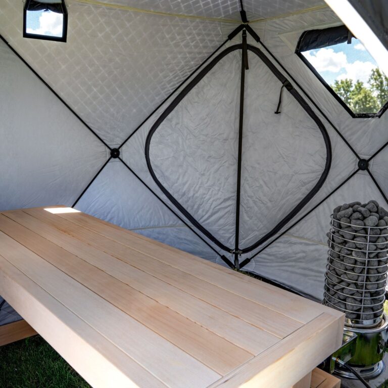 SaunaTrekker interior window and frame